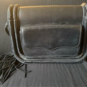 Rebecca Minkoff Black Leather Fringe Crossbody